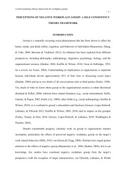 PERCEPTIONS OF NEGATIVE WORKPLACE GOSSIP: A SELF