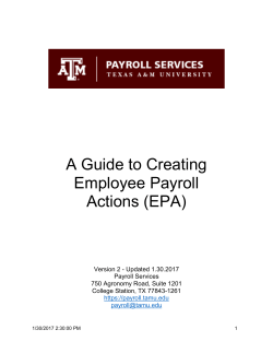 A Guide to Creating Employee Payroll Actions (EPA)