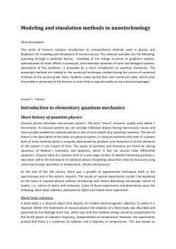 Metody symulacji w nanostrukturach (III - IS)