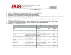 Summary of Roberts Rules for AUS Council
