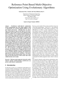 Reference Point Based Multi-Objective Optimization Using