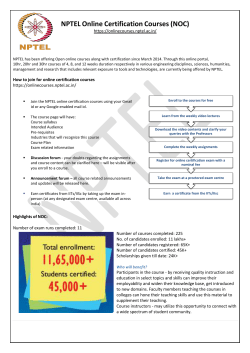 NPTEL Online Certification Courses (NOC)