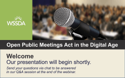 Open Public Meetings Act (OPMA) - Spokane Historic Preservation