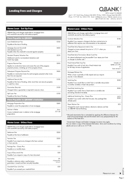 Lending Fees and Charges
