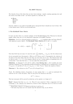 The BEST Theorem The threads of two of the ideas that you