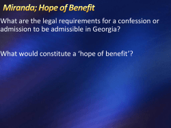 Hope of Benefit