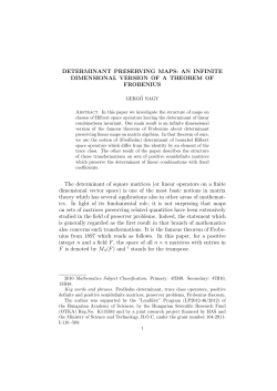 AN INFINITE DIMENSIONAL VERSION OF A THEOREM OF