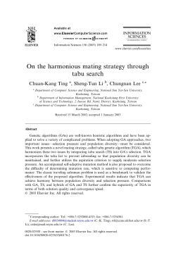 On the harmonious mating strategy through tabu search