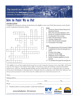 Solve the Puzzle! Win an iPad! - University of Alaska Fairbanks