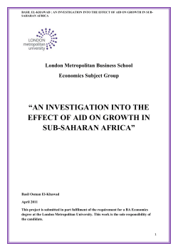 The effect of aid on growth in Sub-Saharan Africa - Econ