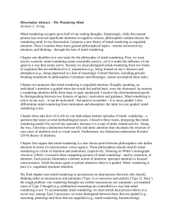 Dissertation Abstract &ndash; The Wandering Mind Zachary C. Irving Mind