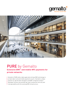PURE by Gemalto: Extensive EMV&trade; and mobile NFC payments for