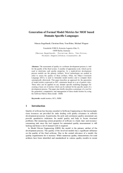 Generation of Formal Model Metrics for MOF based Domain Specific