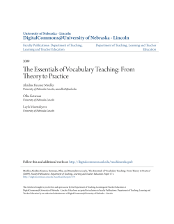 The Essentials of Vocabulary Teaching: From Theory to Practice