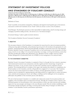 Investment Strategy - Berkshire Taconic Community Foundation