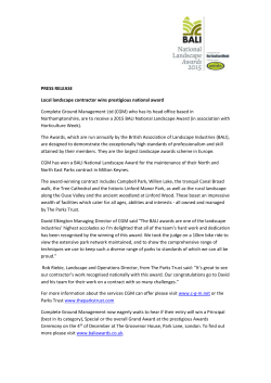 PRESS RELEASE Local landscape contractor wins prestigious