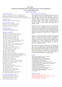 SETTA 2016 Symposium on Dependable Software Engineering