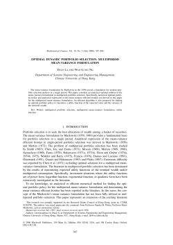 OPTIMAL DYNAMIC PORTFOLIO SELECTION: MULTIPERIOD