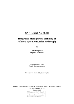 SNF Report No. 30/08 Integrated multi