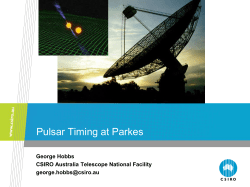 pulsar timing - Australia Telescope National Facility