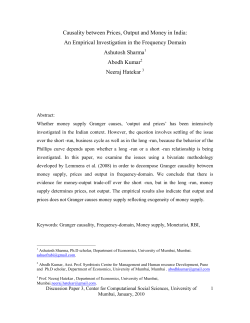 Causality between Prices, Output and Money in India: An Empirical