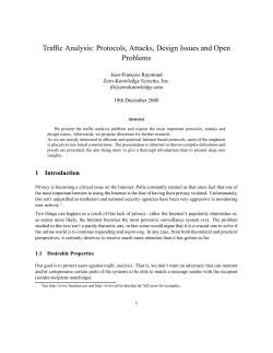 Traffic Analysis: Protocols, Attacks, Design Issues and Open Problems