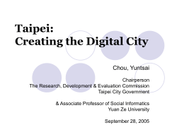 A SEAMLESS CITY: THE CASE STUDY OF TAIPEI`S WIFI PROJECT