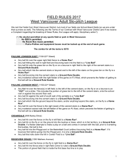 field rules - West Vancouver Adult Slopitch League