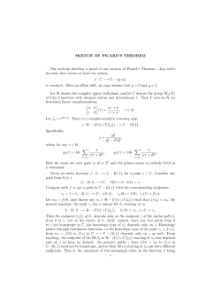 SKETCH OF PICARD`S THEOREM The writeup sketches a proof of