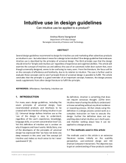 Intuitive use in design guidelines