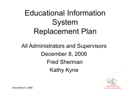 Administrative Information Systems (ERP) Replacement