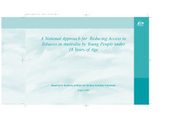 A National Approach for Reducing Access to Tobacco in Australia by