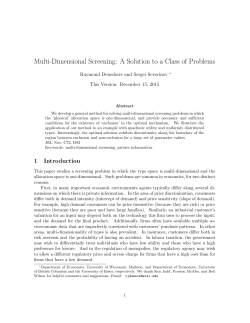 Multi-Dimensional Screening: A Solution to a Class of Problems