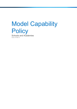 School and Academy Capability Policy