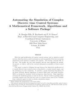 Automating the Simulation of Complex Discrete{time Control