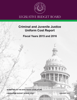 Criminal and Juvenile Justice Uniform Cost Report Fiscal Years