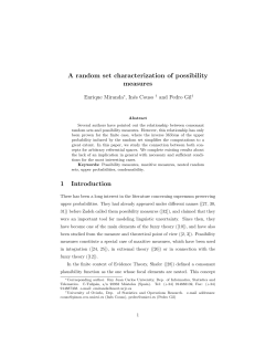 A random set characterization of possibility measures 1 Introduction