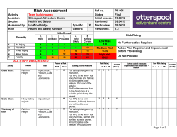 Team Building Risk Assessement