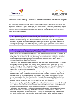 Learners with Learning Difficulties and/or Disabilities Information
