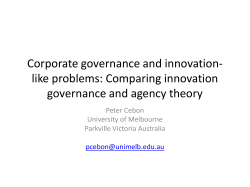 Comparing innovation governance and agency theory