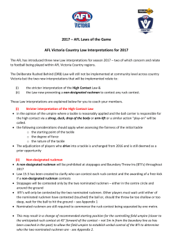 2017 – AFL Laws of the Game AFL Victoria Country Law
