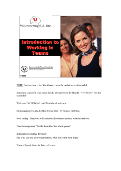 Introduction to Working in Teams