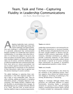 Team, Task and Time—Capturing Fluidity in