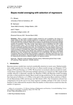 Bayes model averaging with selection of regressors