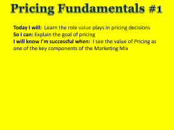 Pricing Fundamentals