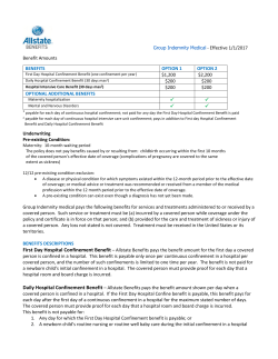 Allstate Hospital Group Indemnity Summary