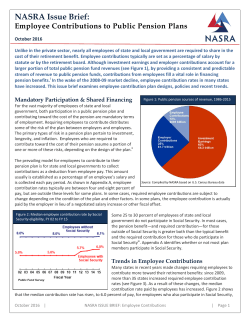 NASRA Issue Brief: Employee Contributions to Public Pension Plans