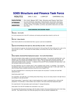 S305 Structure and Finance Task Force