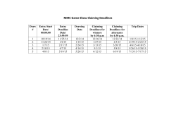 MMC Game Show Claiming Deadlines