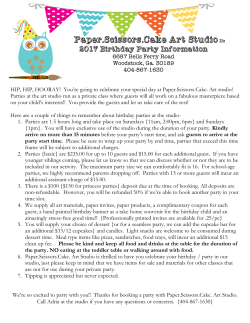 2017 Birthday Party Information